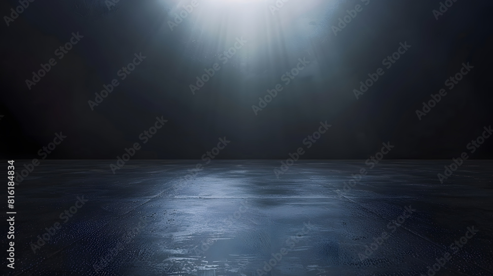 Poster Empty studio room Dark background Abstract dark empty studio room texture Product showcase spotlight background : Generative AI