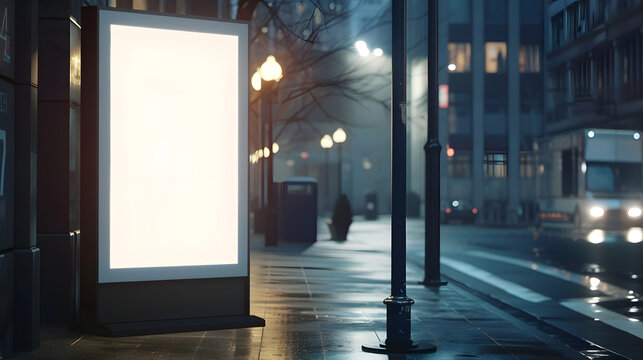 Blank digital screen sign mockup in the urban environment empty space to display your advertising or branding campaign : Generative AI