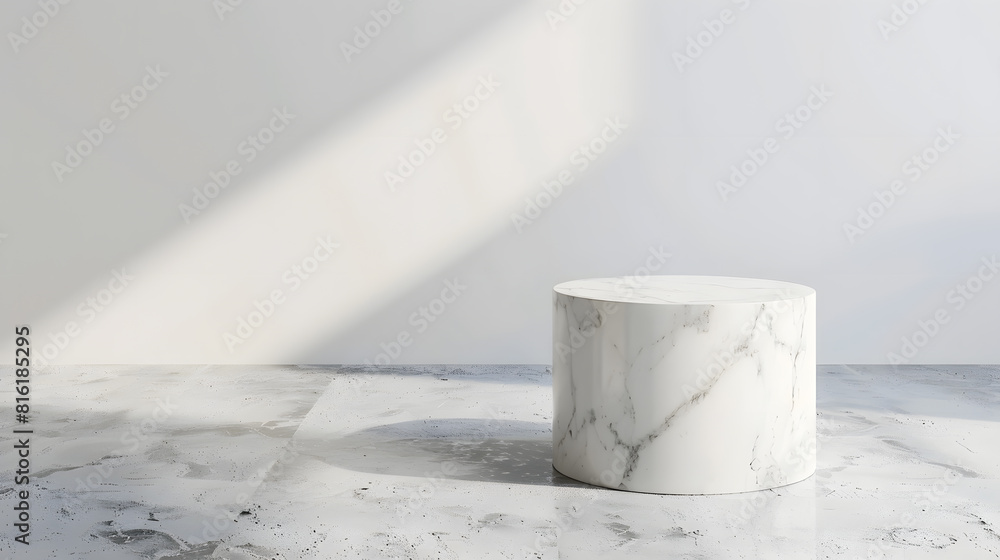 Poster white marble product stand marbling floor background top view for display your packaging or mockup d
