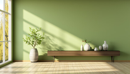 green minimal interior design