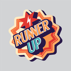Runner up emblem symbol vector