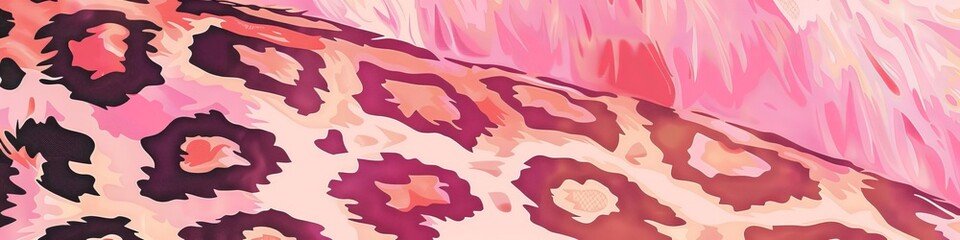 Obraz premium illustration of leopard print black and green closeup on surface.