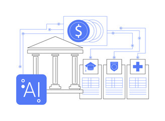 AI-Optimized Resource Allocation abstract concept vector illustration.