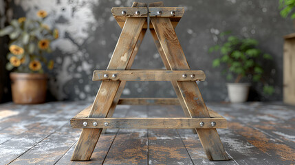 Ladder on Transparent Background,
A small wooden step stool with the number 2 on it