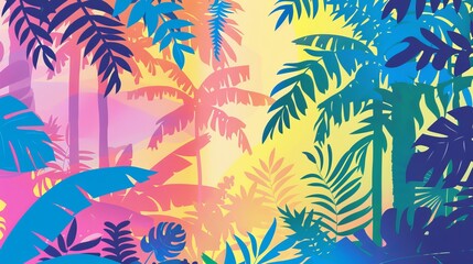 jungle field flat illustration.