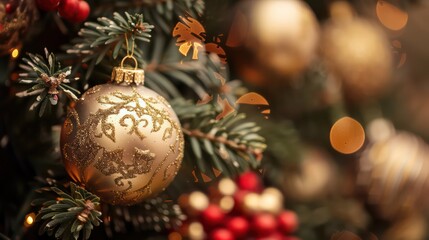 Antique Gold Ornaments Add Vintage Charm and Elegance to Your Christmas Display