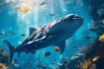 A whale shark underwater