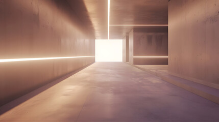 Obraz premium Abstract Futuristic empty floor and room SciFi Corridor With light for showcaseroominteriordisplay productsModern Future cement floor and wall background technology interior concept3d : Generative AI