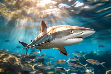 A shark underwater