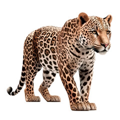 Realistic illustration of a walking leopard