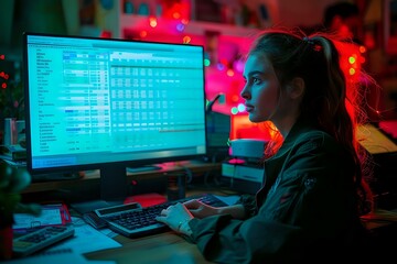 Billing Clerk Reviewing Account Statements and Processing Payments