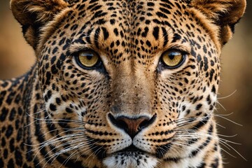 vzey Close up portrait of leopard with intense eyes