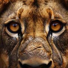 lion eyes close up.