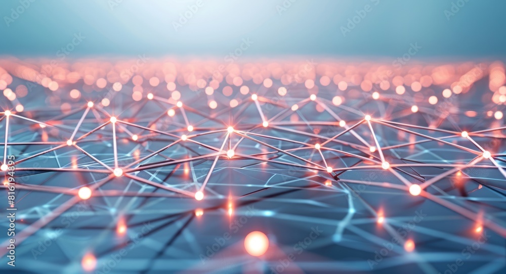 Poster Modern Network. Advanced Technology in Abstract Digital Connection