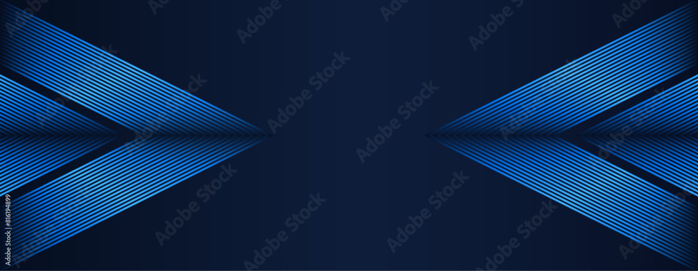 Leinwandbilder Abstract futuristic dark background with glowing blue green geometric lines design. Modern shiny blue geometric pattern with rectangular line pattern. Horizontal banner template overlay layer
