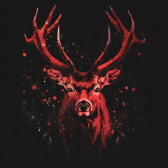 Red Deer Art Illustration