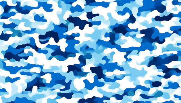Camouflage blue pattern modern vector background, stylish design for textiles