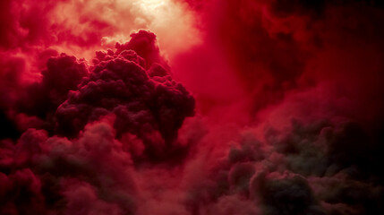 Dramatic red clouds in the sky