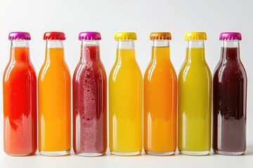 Bottled Juice. Variety of Fruit and Vegetable Juices Bottled for Healthy Diet