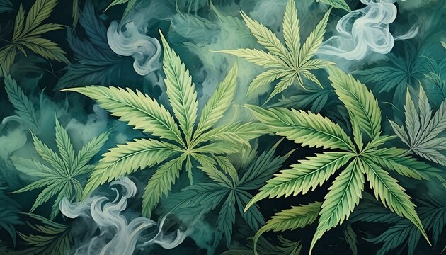 ilustraci&oacute;n de planta de mariguana (9)