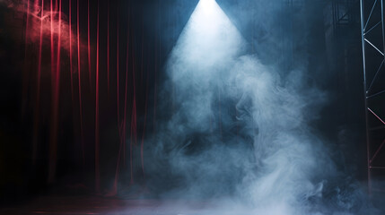 Theatrical scene without actors scenic light and smoke : Generative AI