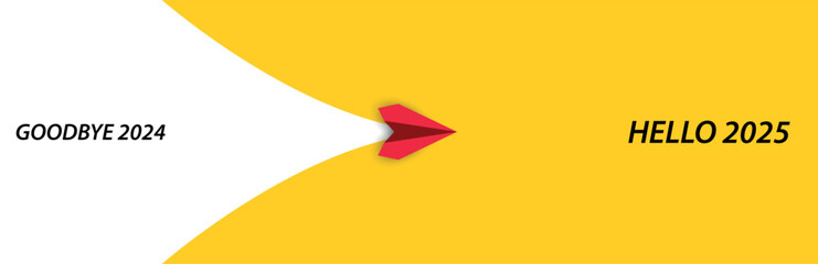goodbye 2024 hello 2025 flying red airplane.year plan idea concept.Business leader,personality development idea concept  © SYHM MEDİA