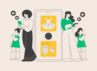 Baby clothes trade-in abstract concept vector illustration.