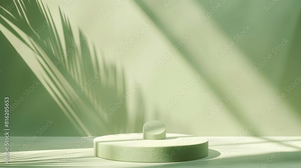 Poster minimal abstract background for your product presentation green scene for product promotion beauty n