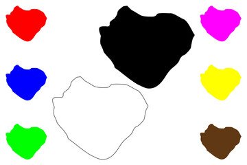 Wowoni Island (Subdivisions of Indonesia, Provinces of Indonesia) map vector illustration, scribble sketch Wawonii map