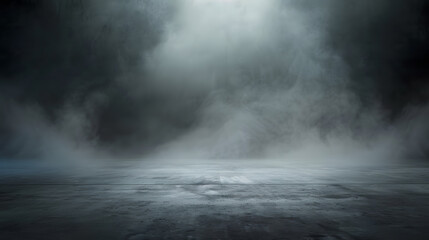 Abstract image of dark room concrete floor Black room or stage background for product...