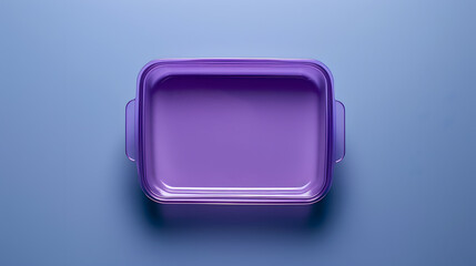 Purple lunch box Empty container for food top view : Generative AI