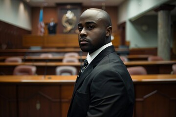 Fototapeta premium Black lawyers work in court
