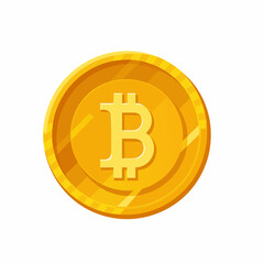 gold bitcoin isolated on white background