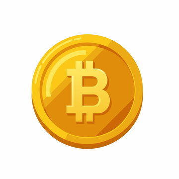 gold bitcoin isolated on white background