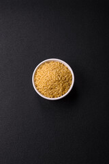 Raw stelline pasta from durum wheat with salt and spices