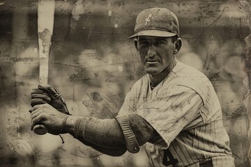 Nostalgic Early 20th Century Baseball Player in Vintage Gear