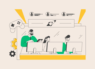 Cybersport team abstract concept vector illustration.