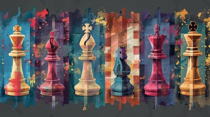 Educational Chess Piece Posters Series for Classroom Strategy Learning
