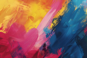 Painterly texture abstract background using bold bright brushstrokes with a contrasting color palette.