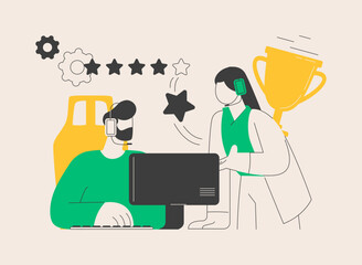 Esports coaching abstract concept vector illustration.