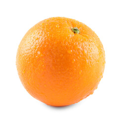 One whole ripe orange isolated on white