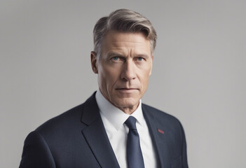 portrait of American male senator, isolated white background, copy space for text
