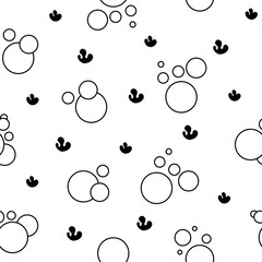 Flying soap bubbles shapes. Seamless pattern. Coloring Page. Bath, shampoo, shaving. Hand drawn style. Vector drawing. Design ornaments.