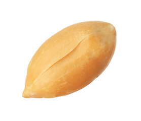 One fresh peeled peanut isolated on white