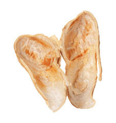 Piece of peanut pod isolated on white