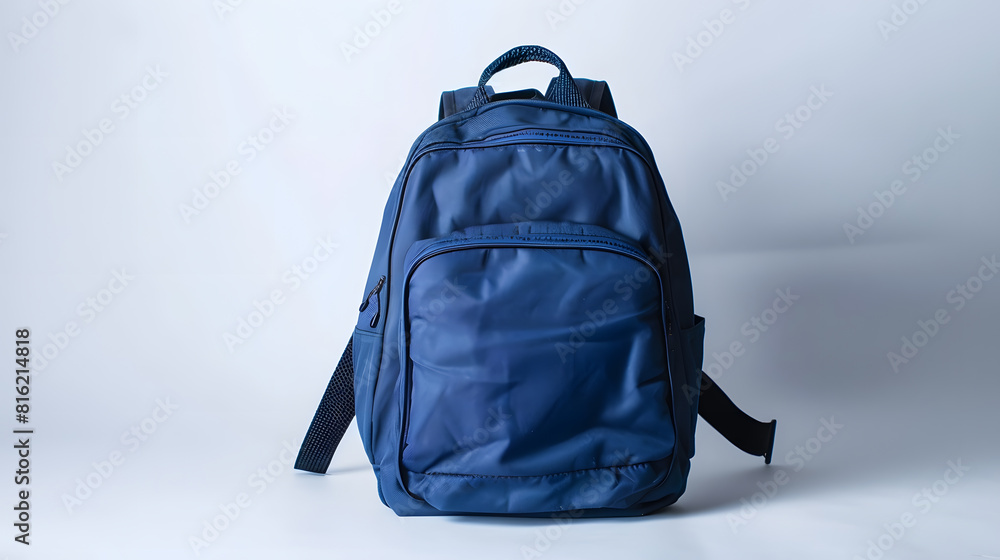 Poster empty school backpack on white background : generative ai