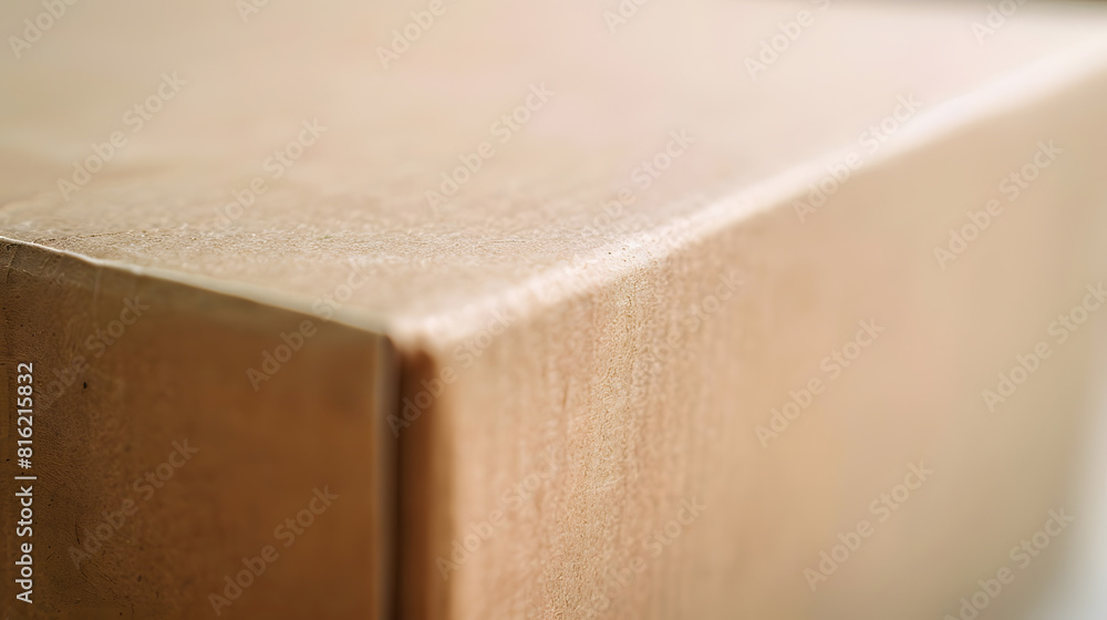 Poster close up of a cardboard box on white background : generative ai