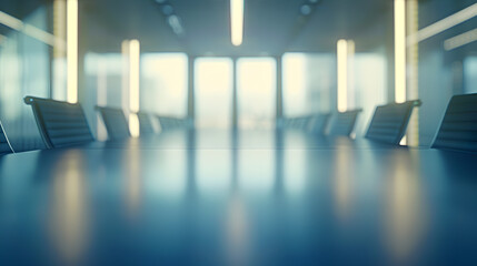 View of meeting table in empty boardroom : Generative AI