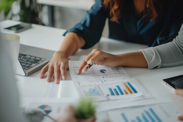 Discussing tax financial contract documents with a broad group of professional colleagues at a meeting in the workplace.