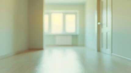 Fototapeta premium abstract blur empty room with window and door in home for background : Generative AI